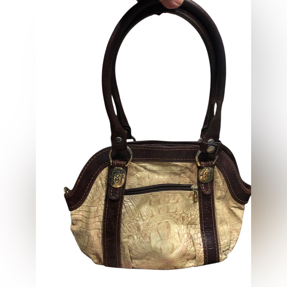 Marino  Orlandi Cream and Brown Handbag